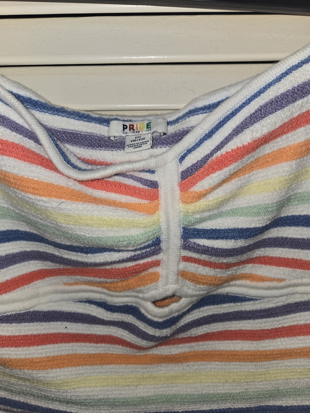 American Eagle PRIDE Rainbow Stripe Strapless Tube Top w/Keyhole - XXL - Picture 2 of 3